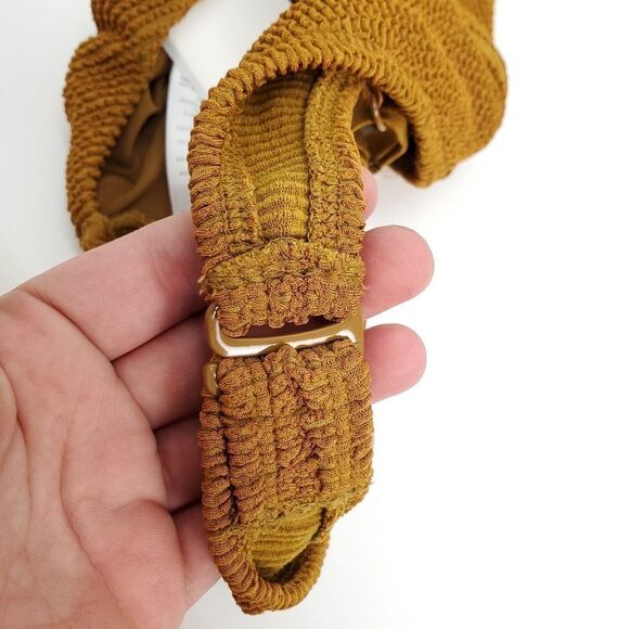 NWT GOOD AMERICAN Bronze Brown Always Fits Twist Bikini Top - Picture 10 of 14